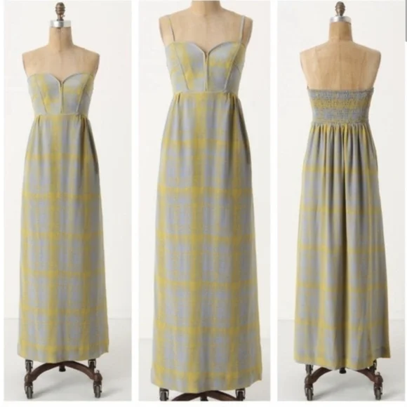 Anthropologie Maple Quilted Pastiche Maxi Dress. Size 2 - Picture 2 of 11